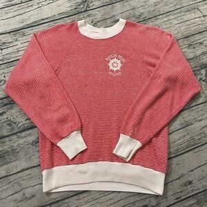 Velva Sheen S Hilton Head Island Striped Nautical Sweatshirt 70s Crew Colorblock